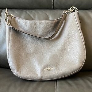 Coach Grey Leather Hobo Bag